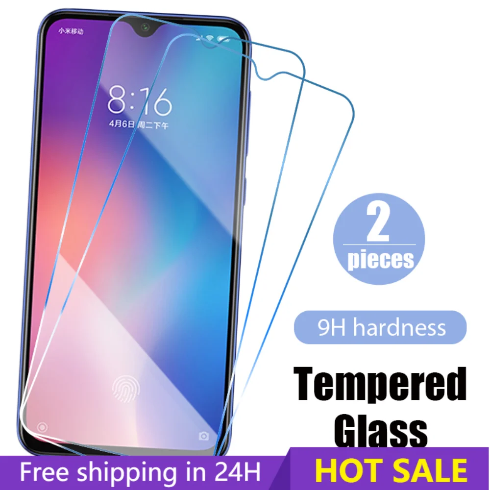 2Pcs Full Cover Protective Glass For Xiaomi Mi8 8Lite 8Pro Mi9 Mi9T Mi10 C3 M2 Tempered Screen Protector For Xiaomi MiA1 A2 A3