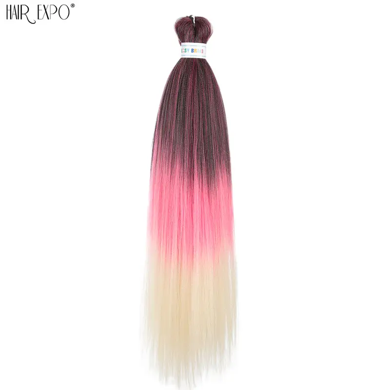26Inch Easy Braids Hair Synthetic Colourful Pre Stretched Braiding Hair Extensions Jumbo Braids Ombre Yaki Long Straight Hair - Image 66