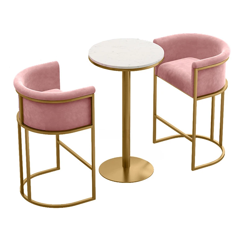 

Light Luxury Postmodern Bar Chairs Flannel Bar Stools High Bar Stool Household Kitchen Furniture Custom Leisure Bar Chair