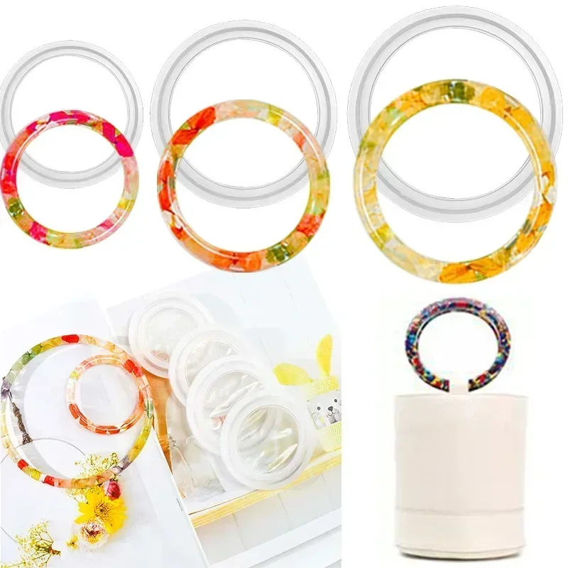 Bracelet Bag Handle Mould 4pcs/set DIY Epoxy Mold Keychain Bracelet Jade Pendant Silicone Molds Wholesale Drop Shipping