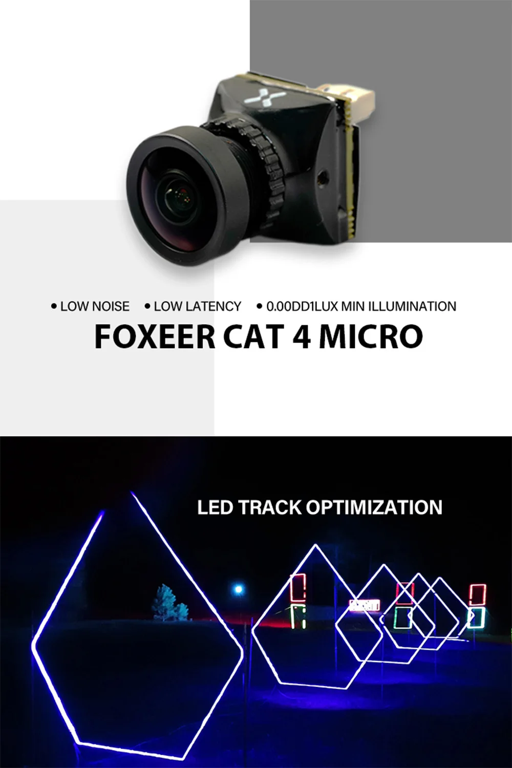 폭시어 미니 캣 / 마이크로 캣 4 1200TVL 스타라이트 0.00001Lux FPV 카메라 저지연 저소음 FPV 카메라 RC 모델용