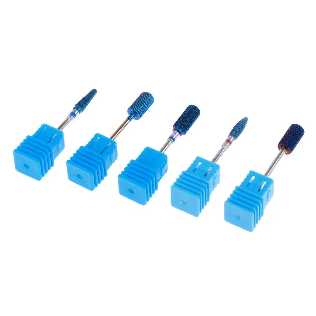 

Tungsten Carbide 5pcs Cuticle Clean and Acrylic Gel Remove Nail Bits 3/32 Shank