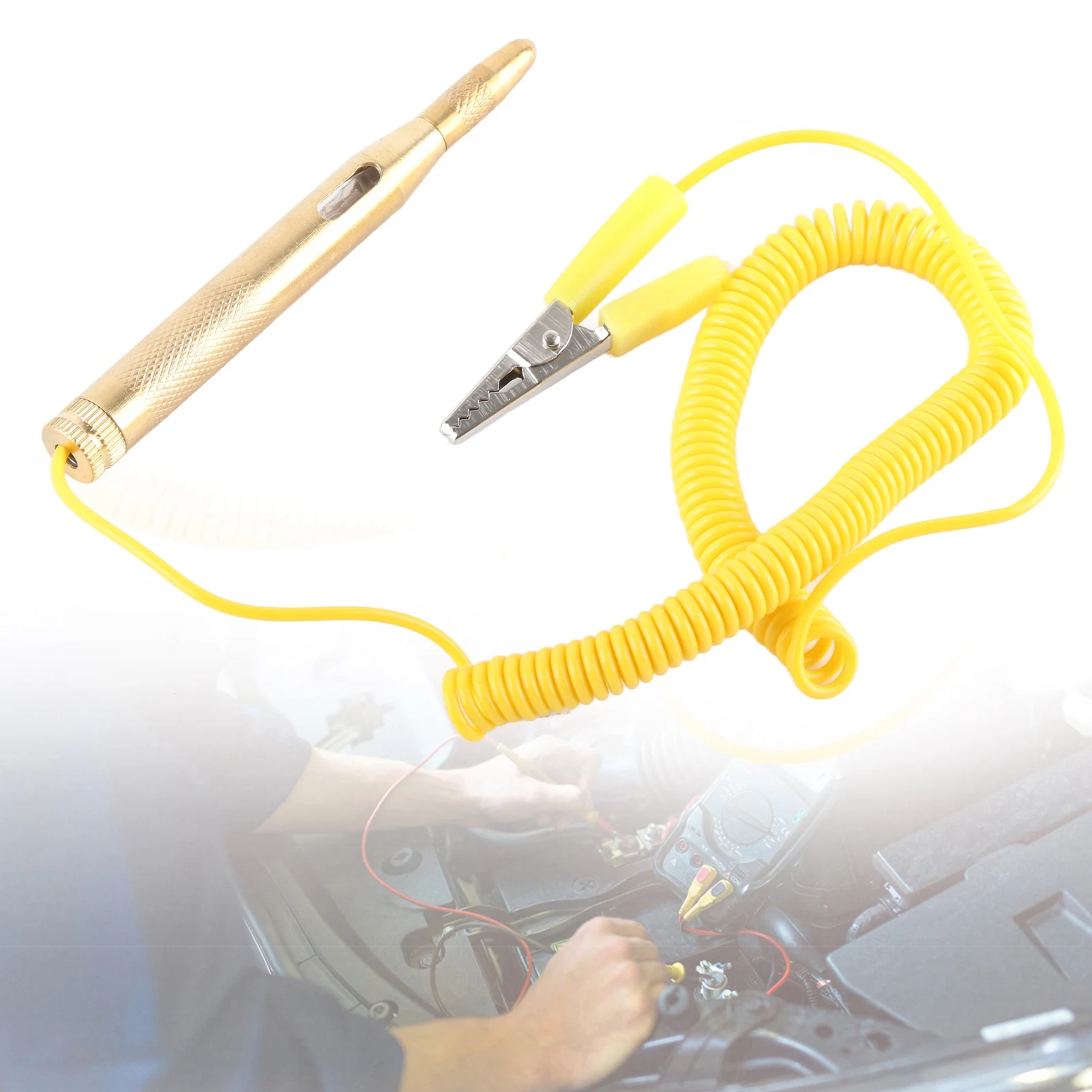 Car Circuit Tester Pen Test Light Auto Car Vehicle Circuit Tester  6V 12V 24V Light Bulb Voltage Test Pen Pencil Yellow