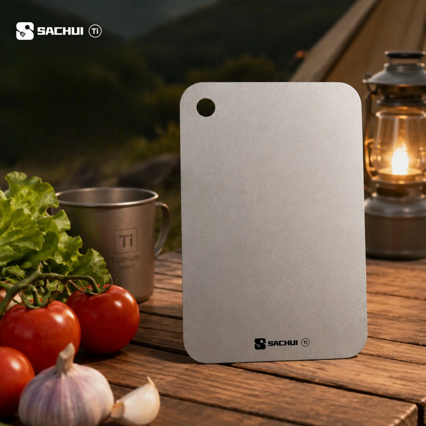 Pure Titanium Mini Cutting Board Outdoor Ultralight Portable Camping Cookware Household Hiking Travelling Fruits Chopping Board