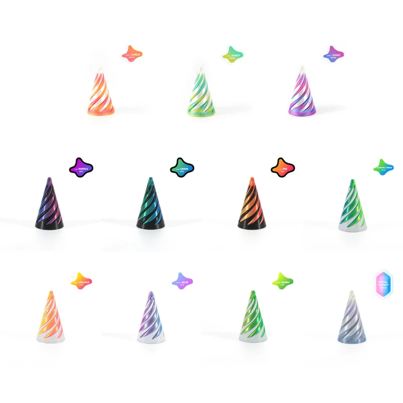 3d Printed Spiral Cone Pyramid Passthrough Sculpture Pass Through Pyramid Toy Mini Vortex Thread Illusion Cone Spiral Ornament