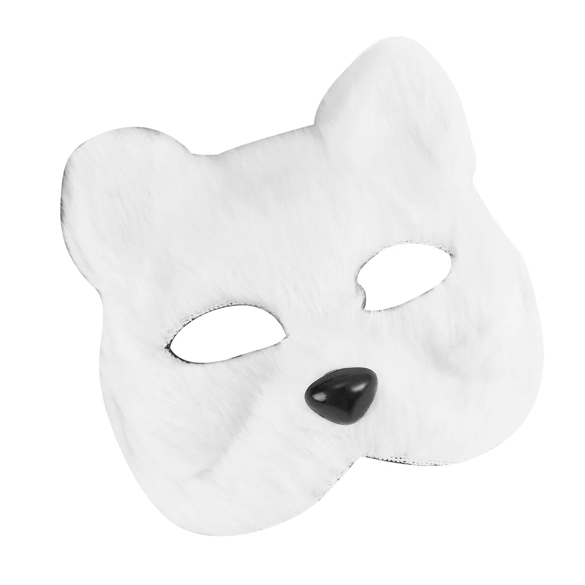 Masque Demi-Visage en Forme d'Animal, Accessoire de Costume de Cosplay, pour Halloween, Carnaval, Mascarade Tim (Blanc)