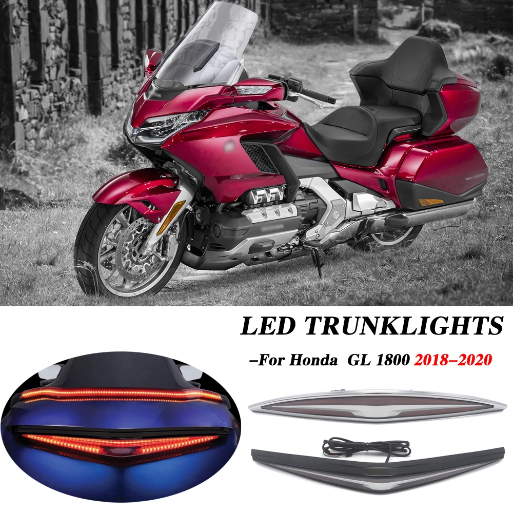 

Gold Wing NEW Motorcycle ABS Trunk Spoiler LED Red Rear Brake Light Turn Signal For Honda Goldwing 1800 GL1800 2018 2019 2020