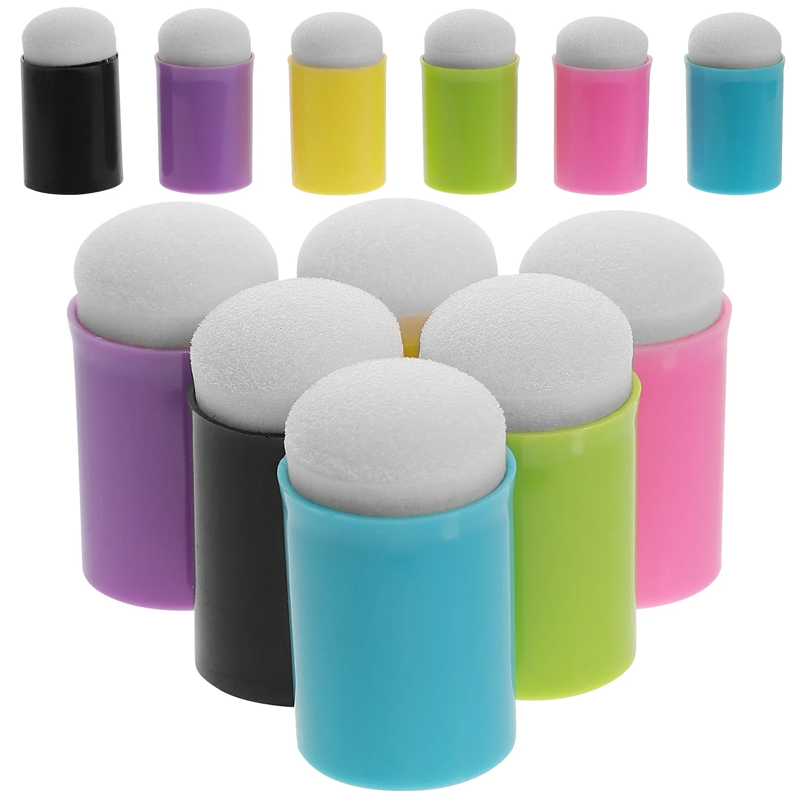 

12Pcs Finger Painting Sponge Daubers Soft Tip Blending Tools for Stenciling Drawing on Paper Wood Surface Art Supplies