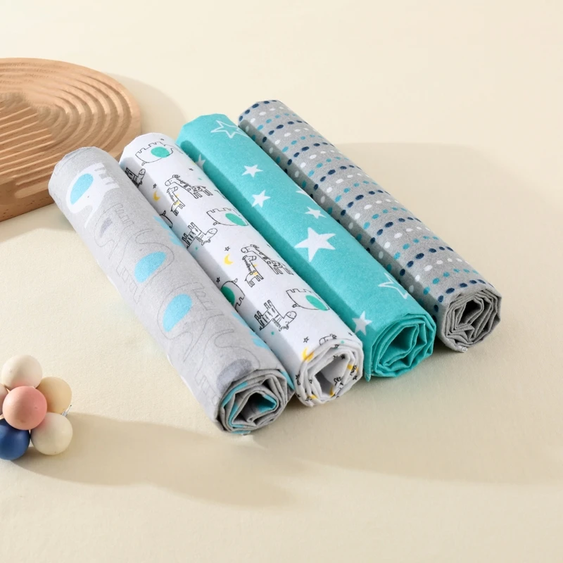 4Pcs Neutral Baby Swaddle Blanket Set, Simple Design