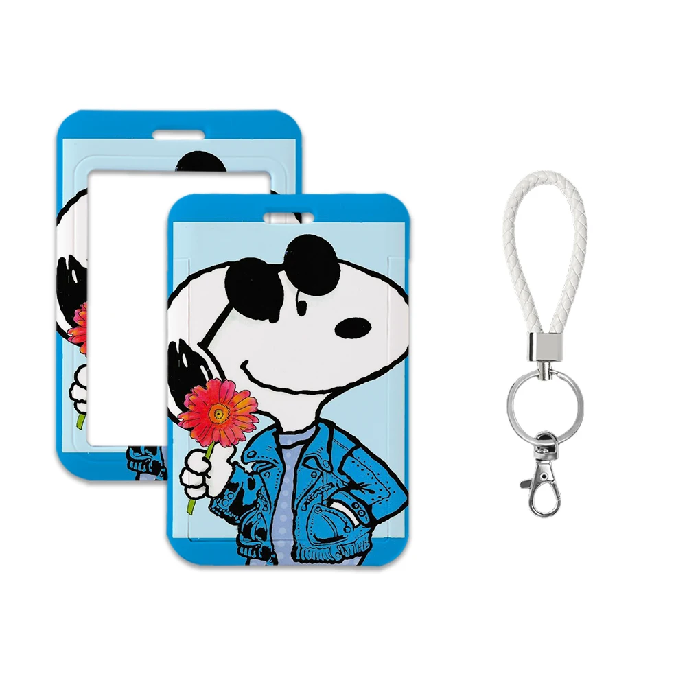 White Dog Lanyards ID Badge Holder Card Holders Retractable Clip Hang Rope Students Lanyard Card Case