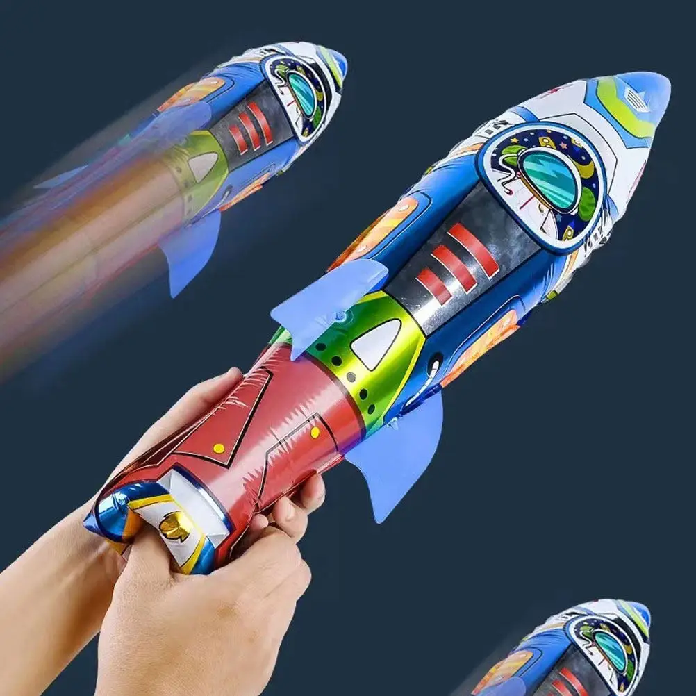 

2 Pcs Inflatable Rocket Party Children's Toy Launchers Hand Throw Outdoor Balloons