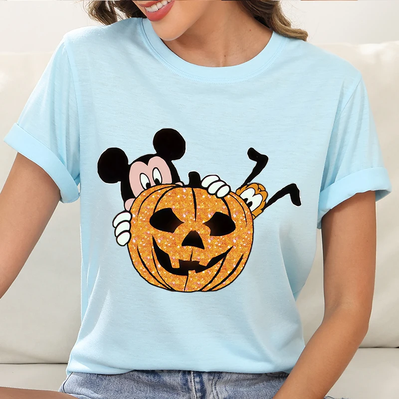 

Woman Clothing Tees Cartoon Female Disney Printed Summer Short Sleeve Tops T Shirt Y2k Custom Halloween Party Cosplay Clothes