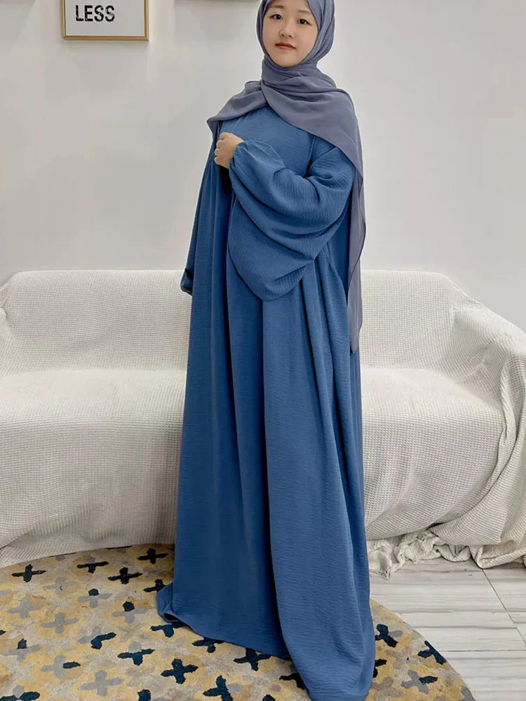 Abaya musulmana Lisa para mujer, Vestido largo de Ramadán Eid crepé, manga Globo, Jilbab islámico, vestidos africanos, caftán de modestia turca de Dubái