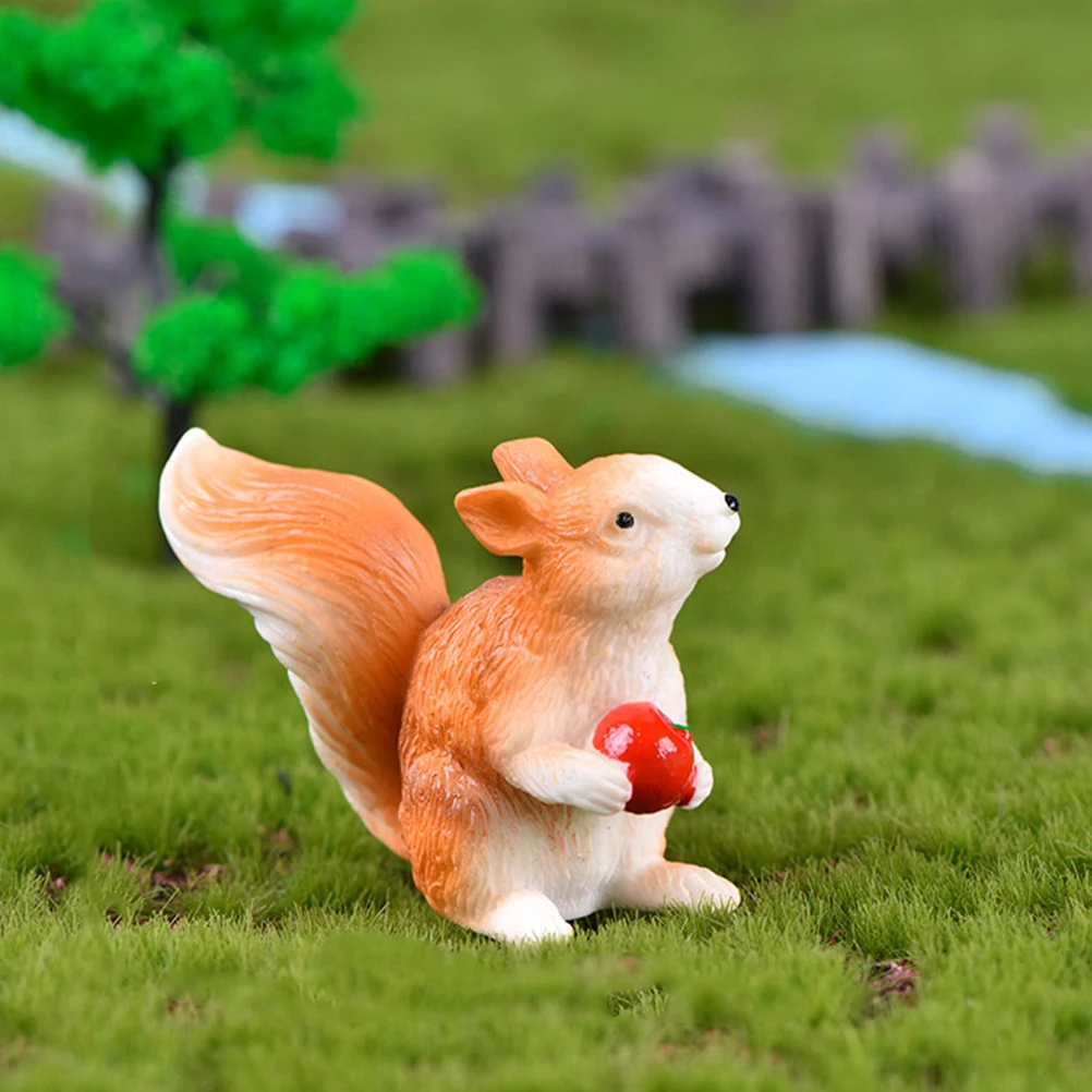 

6pcs Miniature Squirrel Figurines Resin Craft Decor Garden naments Outdoor Animals Tiny Statues Moss Bookshelf