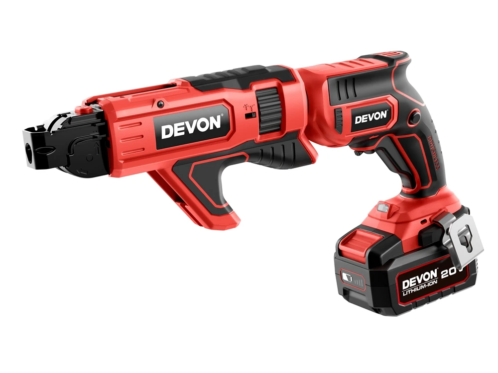 DEVON High Quality Service 20v Lithium-ion Brushless Collated Cordless Drywall Screwdriver