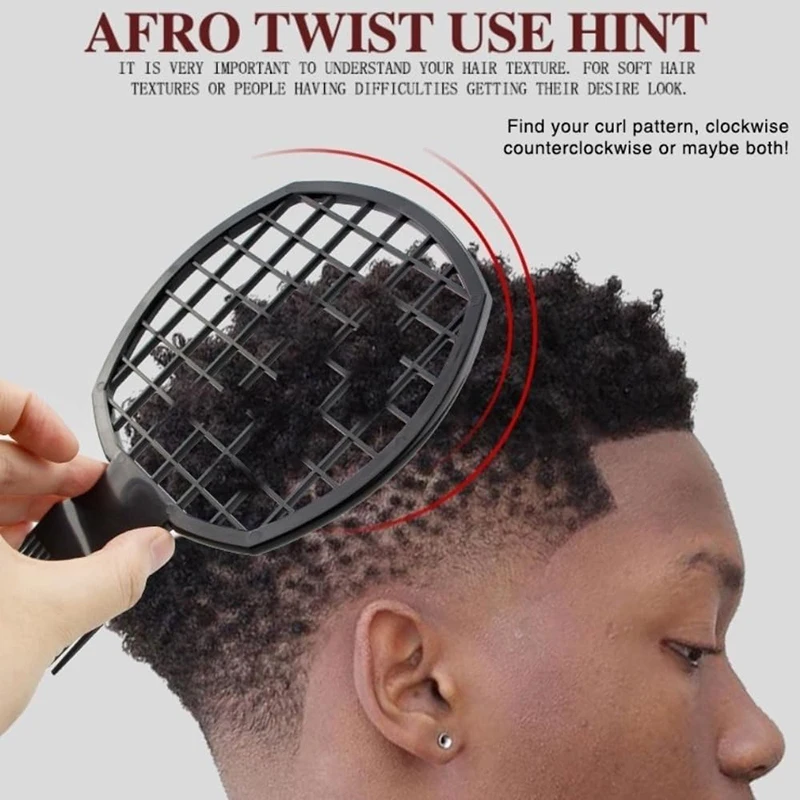 2pcs Afro Twist Hair Comb Sponge for Men and Women's Curly Hair Sponge Brush for Hairdressers and Personal Curly Hair Styling