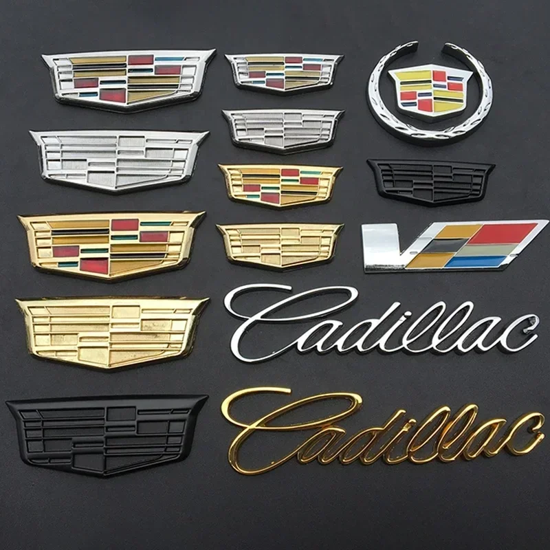 Pegatina de Metal para coche, insignia con emblema lateral delantero y trasero para Logo de Cadillac Escalade CTS ATS SRX XTS XT5 STS CT5 CT6 BLS XLR, accesorios