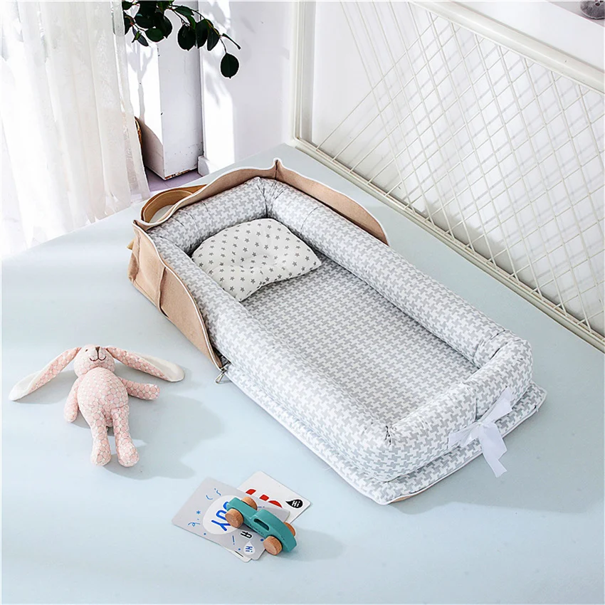 

Cradle Crib Newborn Folding Cotton Baby Basket Bassinet Newborn Bed Baby Nest Mattress For Boys Girls Travel Bag Cot Cushion