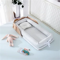 Recém-nascido berço de algodão dobrável berço, bebê cesta berço, recém-nascido cama, ninho do bebê, colchão para meninos e meninas, bolsa de viagem, berço almofada