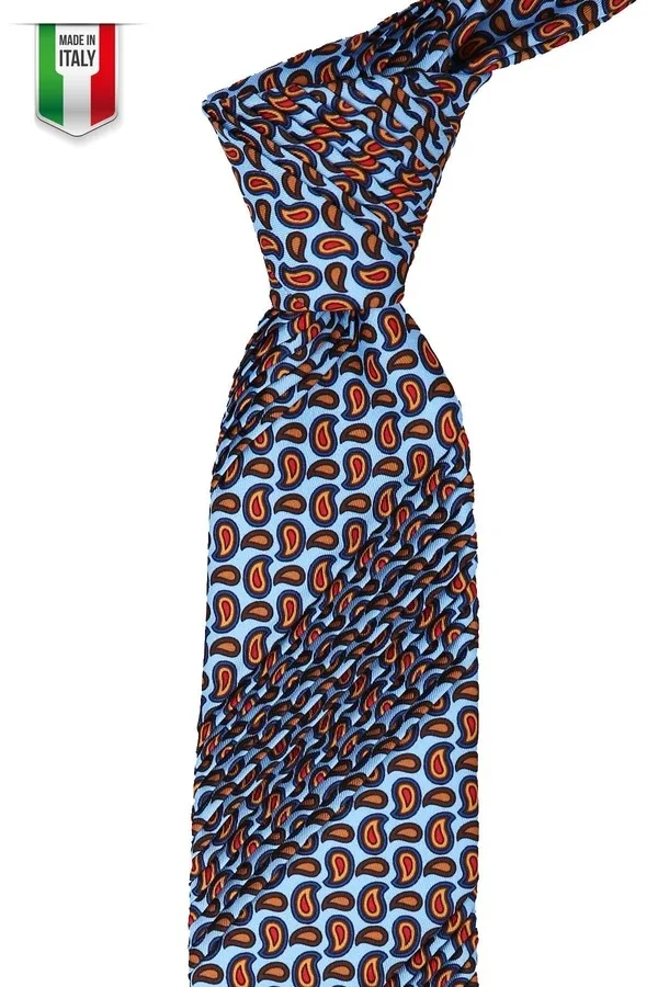Blue Paisley Pattern Piliseli Tie CRK45
