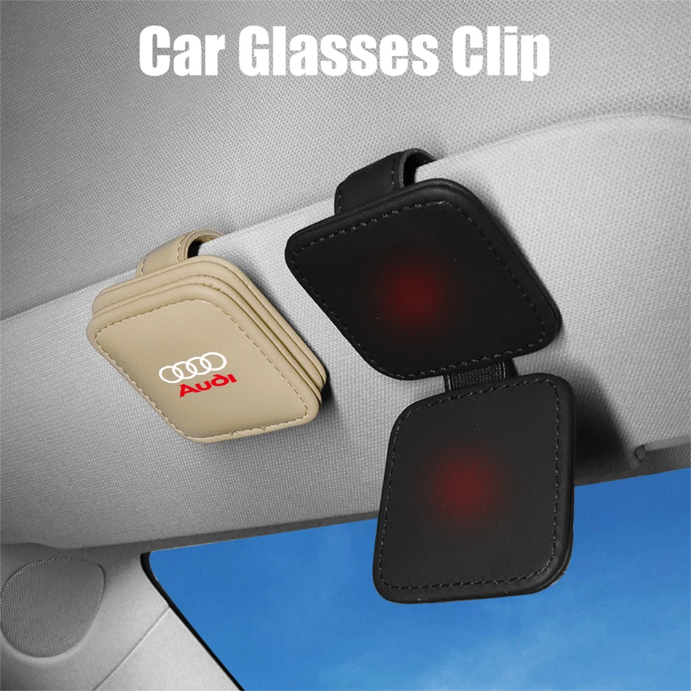 Car Sun Visor Sunglasses Clip For Audi A3 A4 A6 C6 B8 8P Q3 B7 A5 A1 Sline C5 8V Q5 B6 B9 RS Q7 A7 A8 S3 S4 8L Q6 Q4 B5 B3 B4 Q8