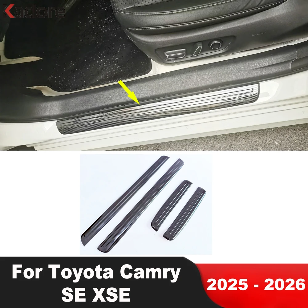 Door Sill Scuff Plate Cover Trim For Toyota Camry SE XSE 2025 2026 Stainless Steel Car Welcome Pedal Protector Guard Accessories