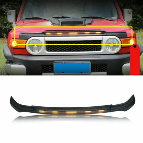 For Toyota FJ Cruiser 2006-2017 LED Hood Protector Deflector Bonnet Guard Bra Bug Guard