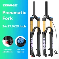 TANKE-horquilla de bicicleta ajustable con rebote, suspensión delantera de aire para MTB, 26/27,5/29 pulgadas, 120mm, horquilla de liberación rápida para viaje, accesorios para bicicleta