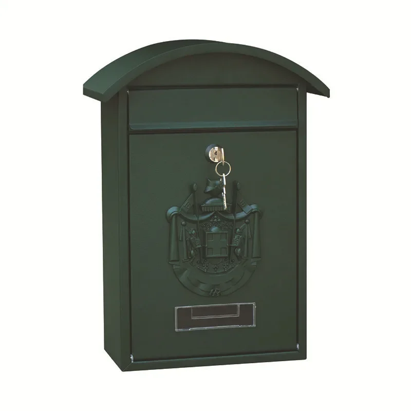 Metal Wall Mailbox Large Capacity Lockable Mailbox Weather-Resistant Wall Mounted Postbox Mailbox Key Lock Drop Box For Home