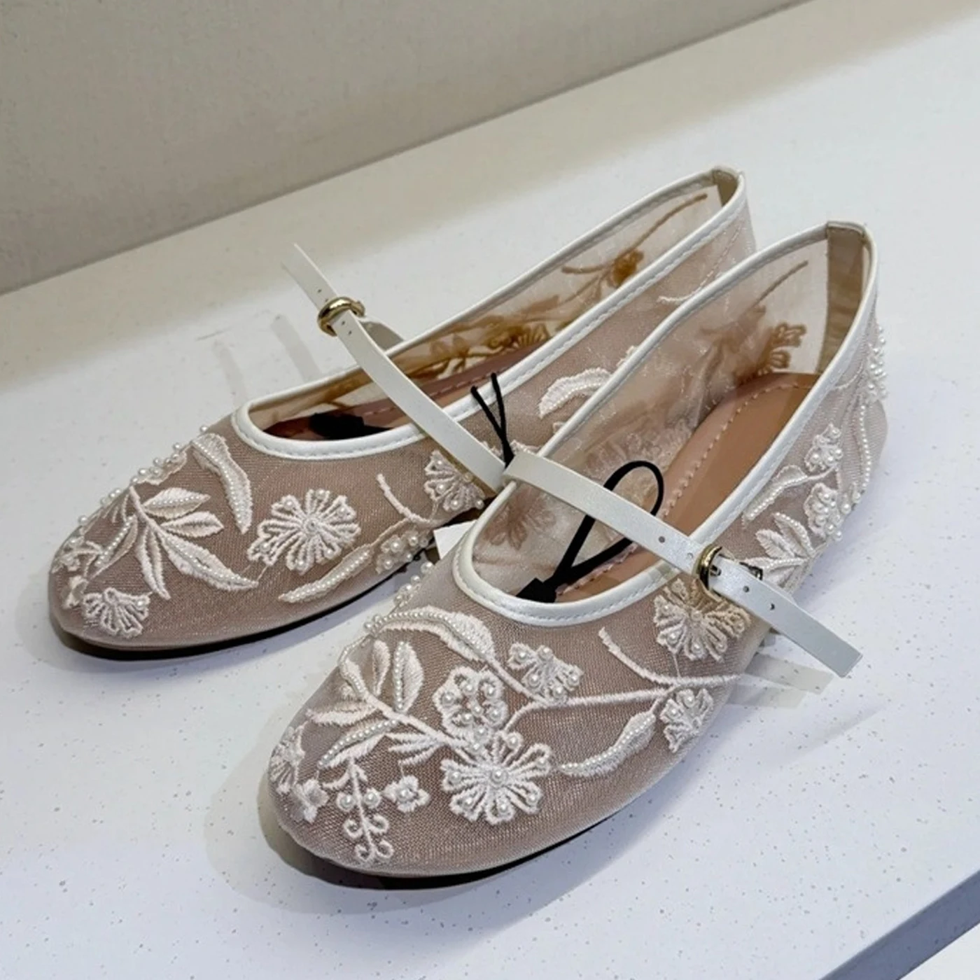 Aneikeh Fashion Spring Design Embroidery Flowers Flat Casual Ballet Dance Shoe Mary Jane  Mules Sandals 2026 Summer