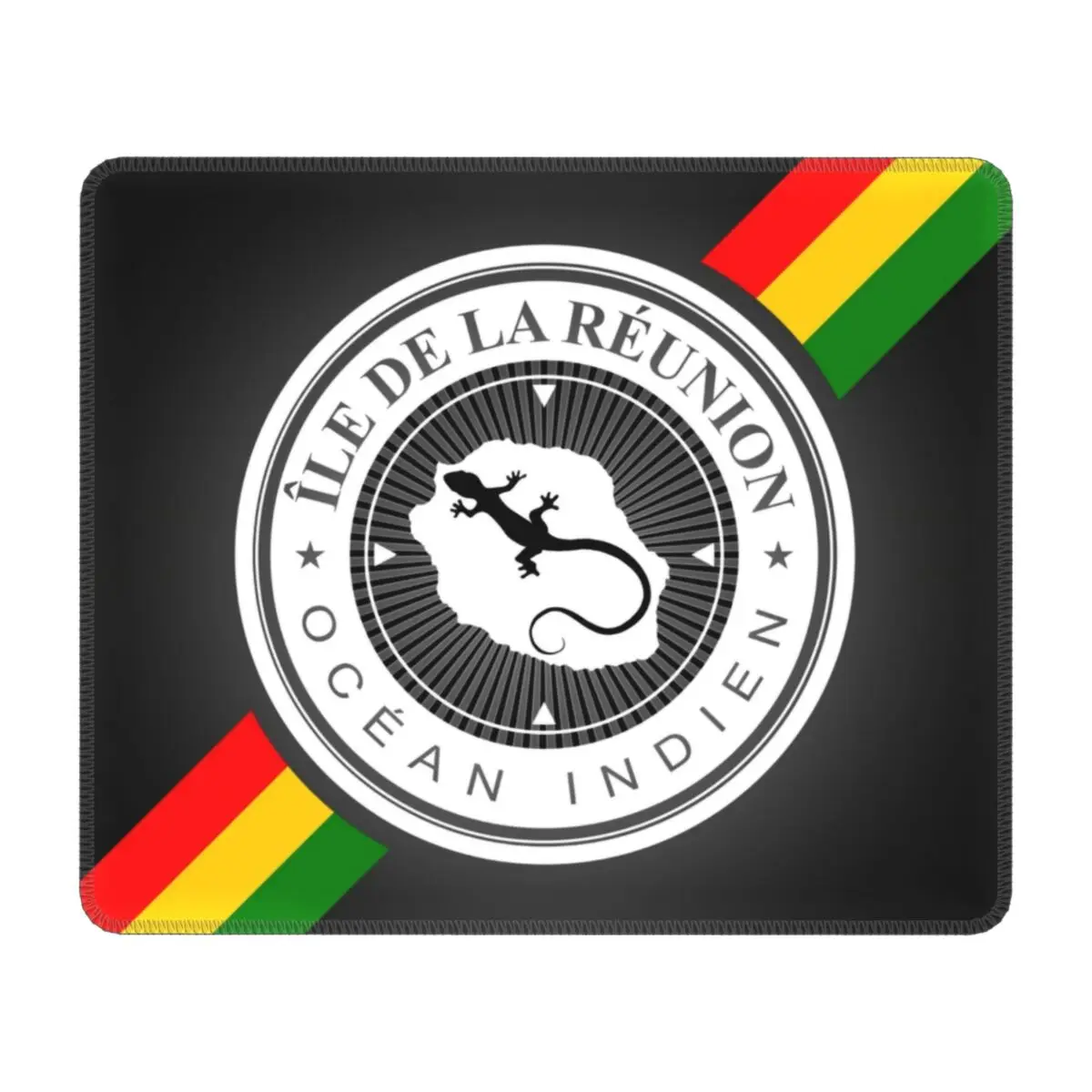 Ile De La Reunion Margouillat Gaming Mouse Pad Anti-Slip Rubber Base Mousepad Office Decor 974 Reunion Island Computer Desk Mat