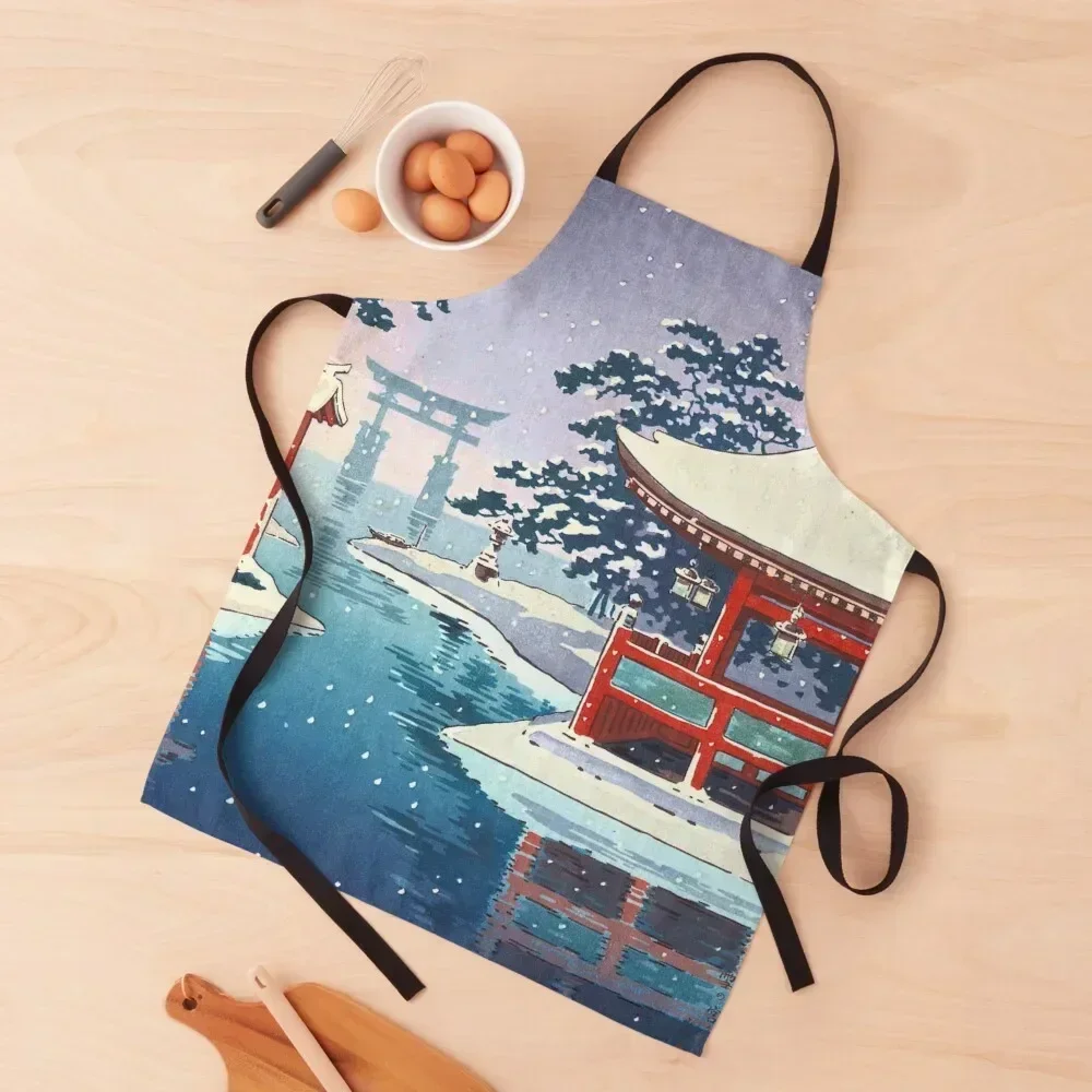 

Snowy Miyajima by Tsuchiya Koitsu Apron cook wear Useful Things For Kitchen home women Kitchen Apron