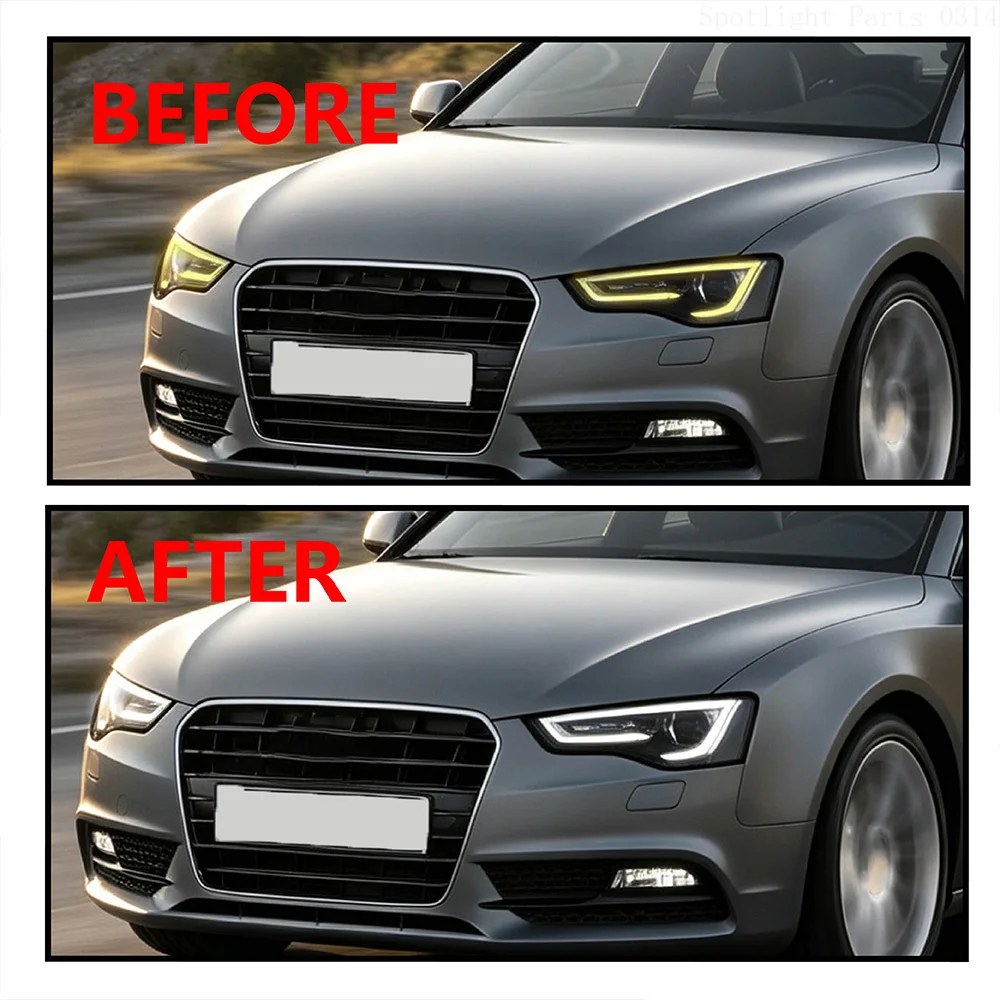 Angel Eyes Light Guide Strip For Audi A5 S5 2012-2016 LED Headlight Light Guide Plate Daytime Running Light Tube Car Accessories