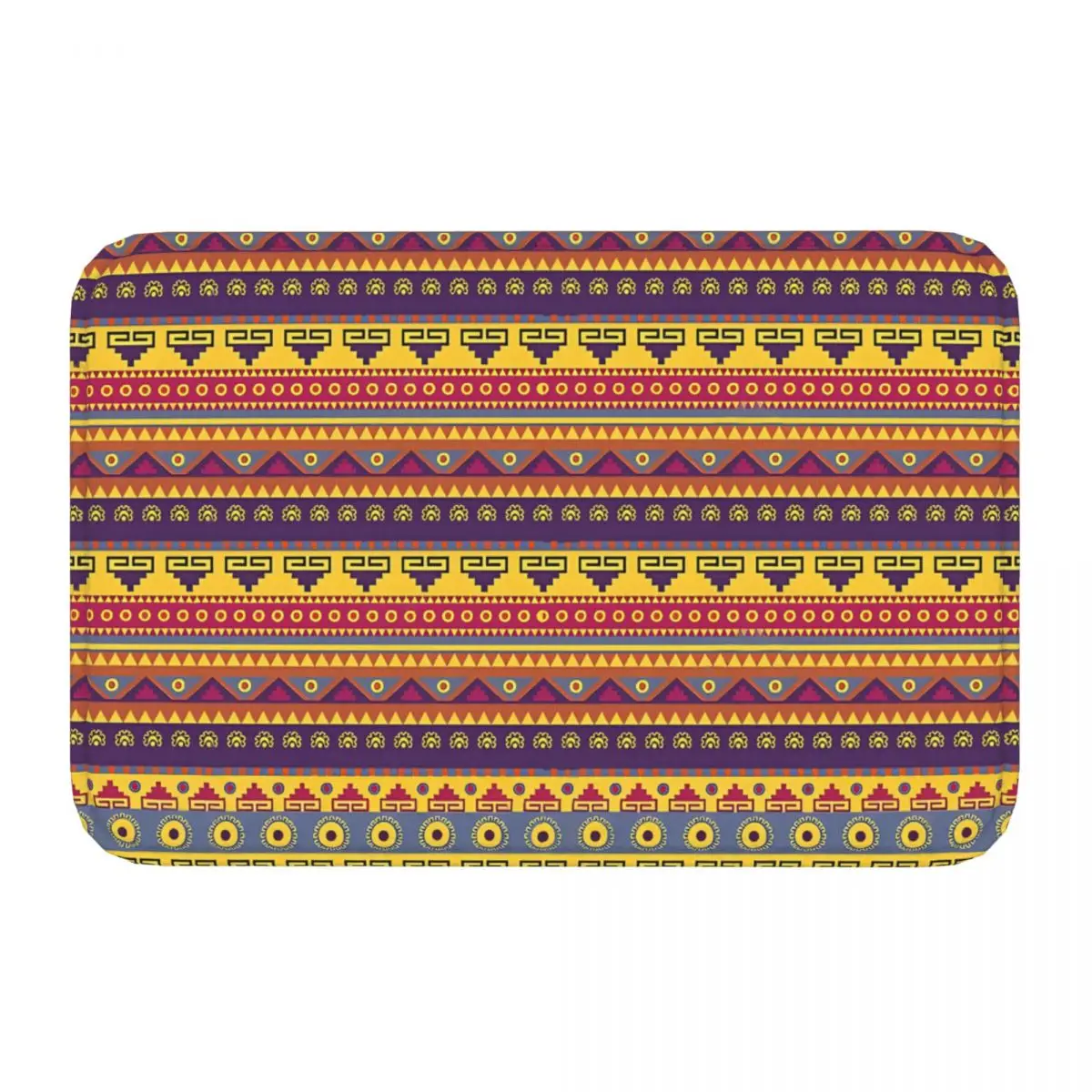 African Ethnic Abstract Pattern Yellow Bathroom Non-Slip Carpet MORROCAN ART Living Room Mat Entrance Door Doormat Floor