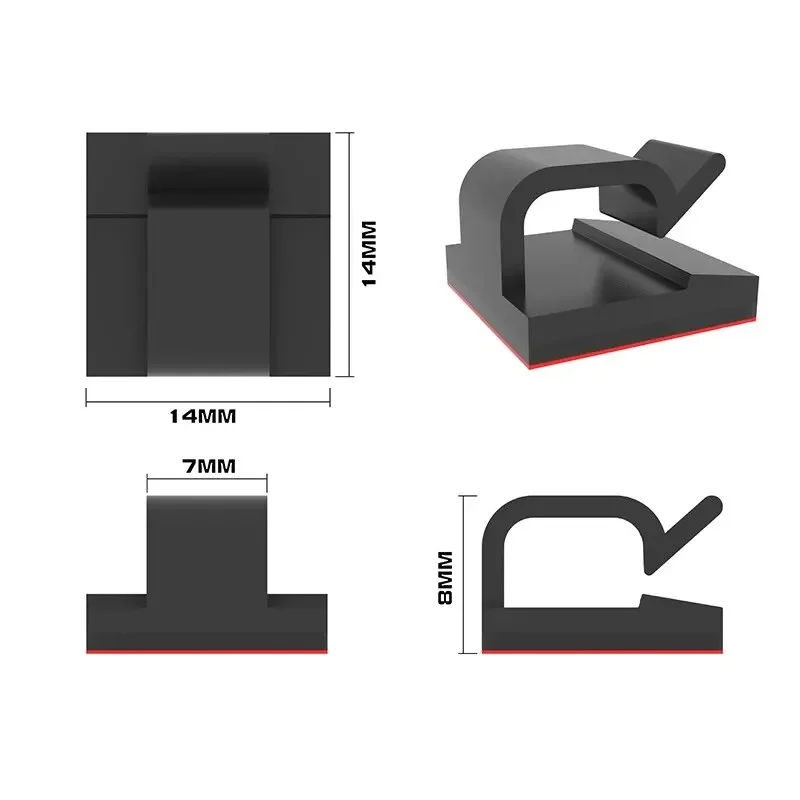 40 قطعة R-نوع الذاتي لزلكي كابل مشبك ثابت كابل نقل بيانات تخزين سيارة سطح المكتب مكتب كابل جهاز ثابت سلك كابل متعدد الوظائف