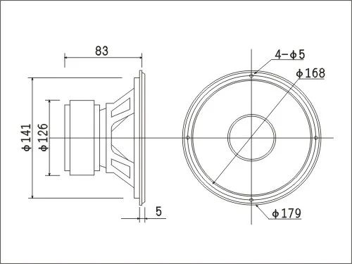 1 Piece Kasun DL-600 6.5\'\' Midwoofer Speaker Driver Unit Casting Aluminum Basket Black PP Cone Fs=36Hz 8ohm/180W OD=179mm