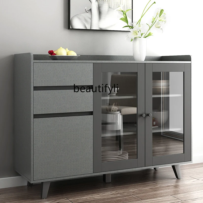 Nordic Sideboard Cabinet Tea Table Liquor Cabinet Simple Modern Restaurant Cupboard Storage Cabinet Assembled Furniture