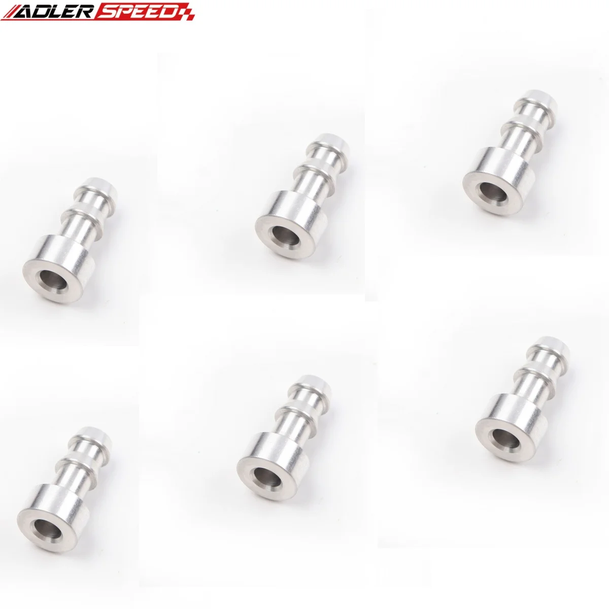NSW 2PCS Aluminum Straight Barb Weld On Bungs Fitting Round Base Barb O.D.:1/4