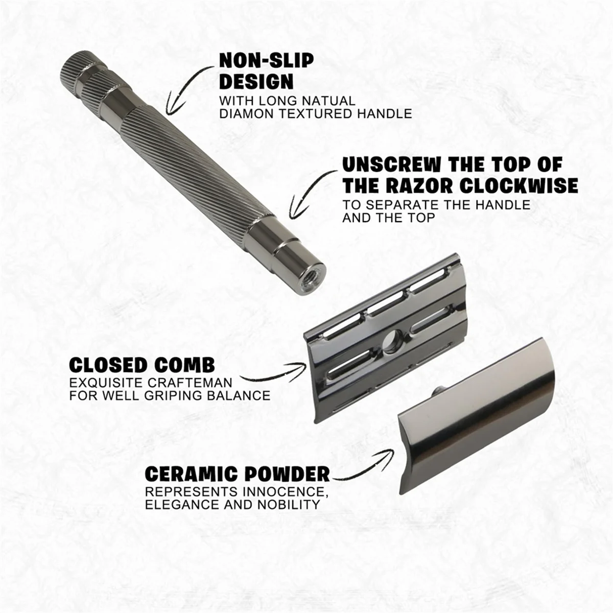 Durable Replaceable Reusable Safety Razors with Stainless Steel Double-Sided Blade,D image 5