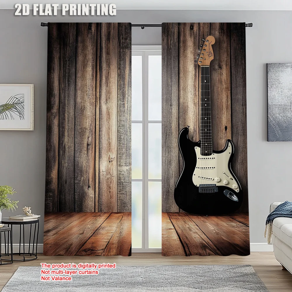 

2pc, Curtain Interior Music Machine Washable Polyester,Without Electricity Holiday Decorations Use for Seasonal Decorations