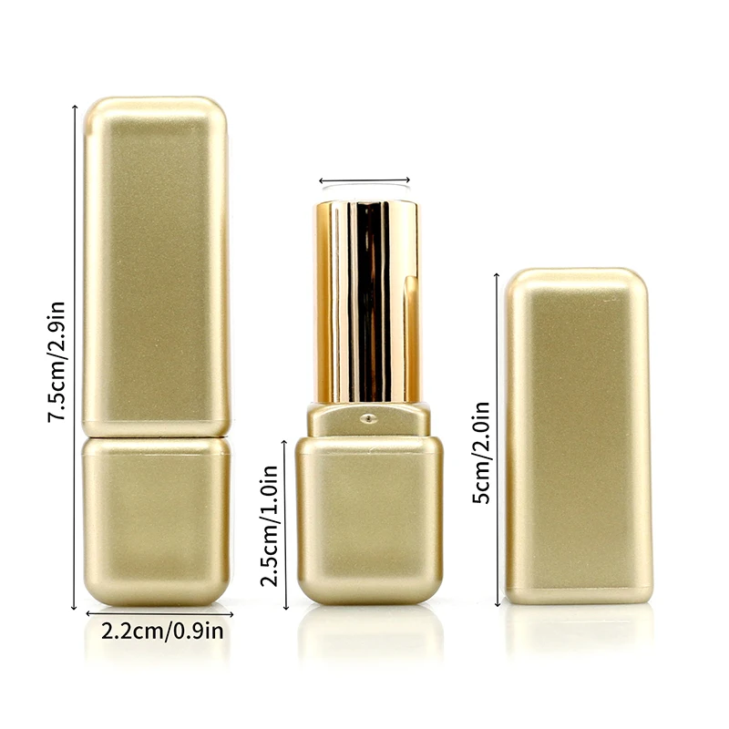 3.8G Aziatische Gouden Lege Lippenstift Buis Hervulbare Lippenstift Fles Diy Lippenbalsem Container Lippenstift Lippenbalsem Monster Flesjes