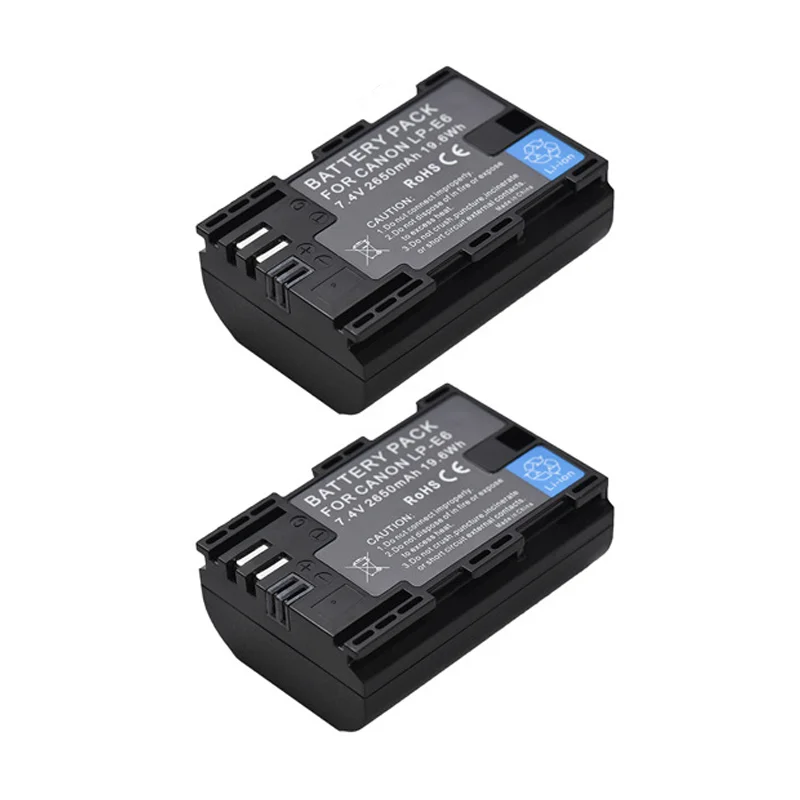 

High Performance LP-E6 Battery for Canon EOS 5D4 5D2 5D3 6D 6D2 60D 70D 80D 90D Rechargeable Li-ion Battery with Stable Output