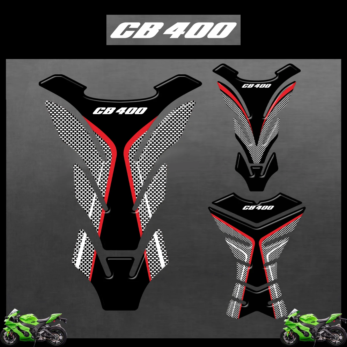 

3D Resin Motorcycle Tank Pad Protector for Honda CB400 VTEC400 VTEC 1 2 3 4 5