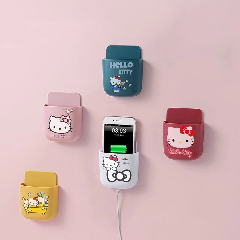 Sanrio Hello Kitty Wall Mounted Storage Box Kawaii Cute Air Conditioning Tv Remote Control Phone Charging Storage Box Toys Girls