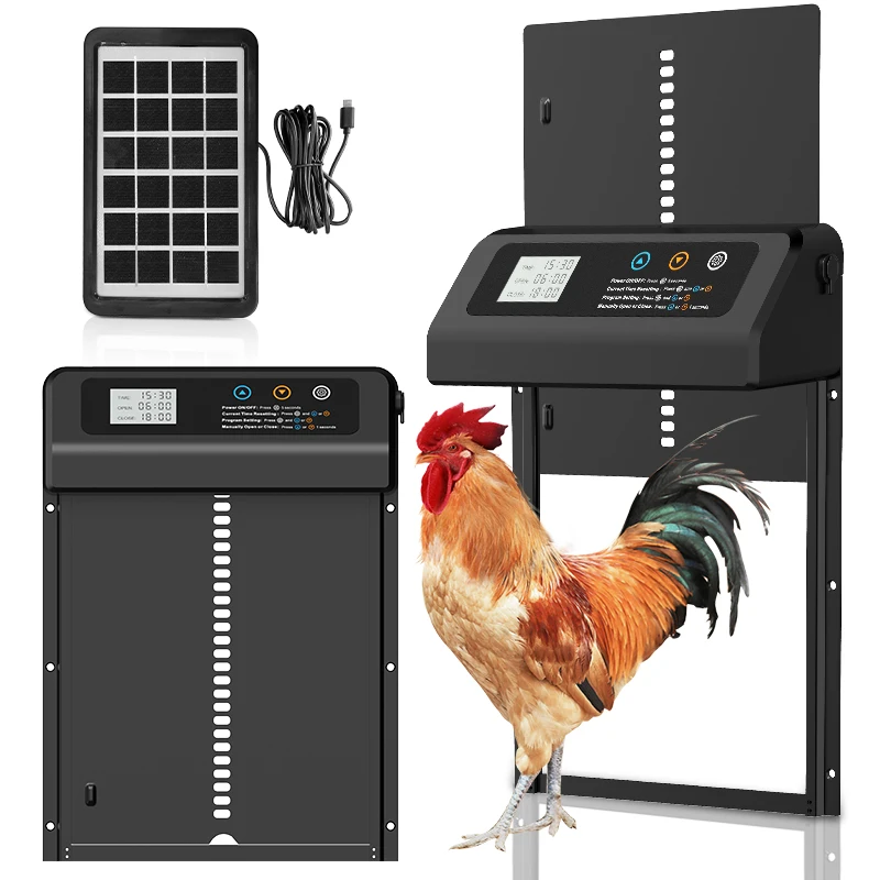 Solar-powered automatic coop door opener: Electric coop door