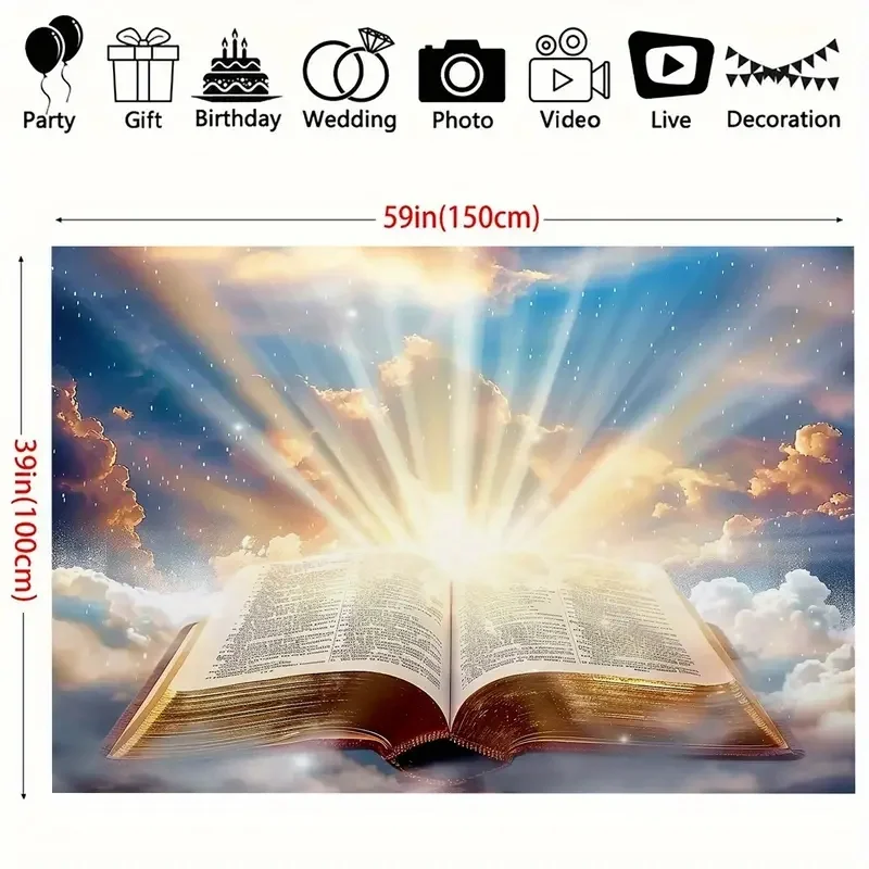 1pc Bible Background Church Background Light of Wisdom Dim Sunset Jesus Christ Bible Video Background Easter Background Bible Sc