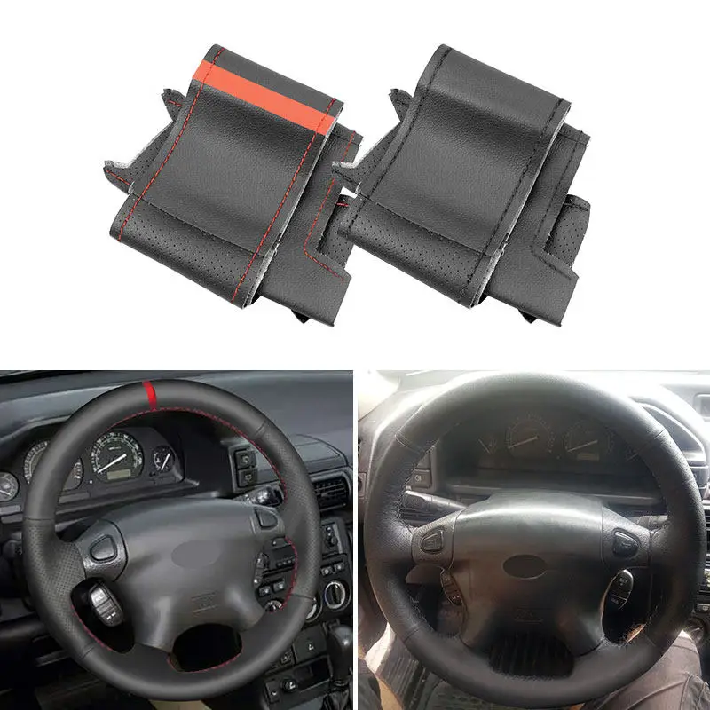 Black Car Interior Steering Wheel Perforated Leather Cover For Land Rover Freelander 1 1997 1998 1999 2000 2001 2002 2003 2004