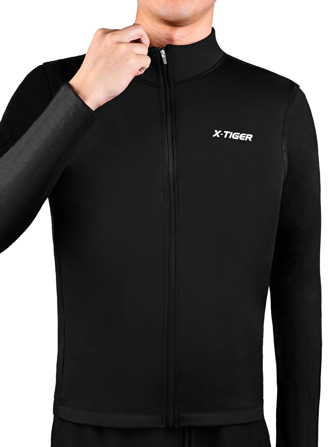 X-TIGER Warme Fahrradweste, winddicht, lockere Fleece-Weste, ärmellos, für Mountainbike, Rennrad, Winter, reflektierende Fahrradweste – Detail 12