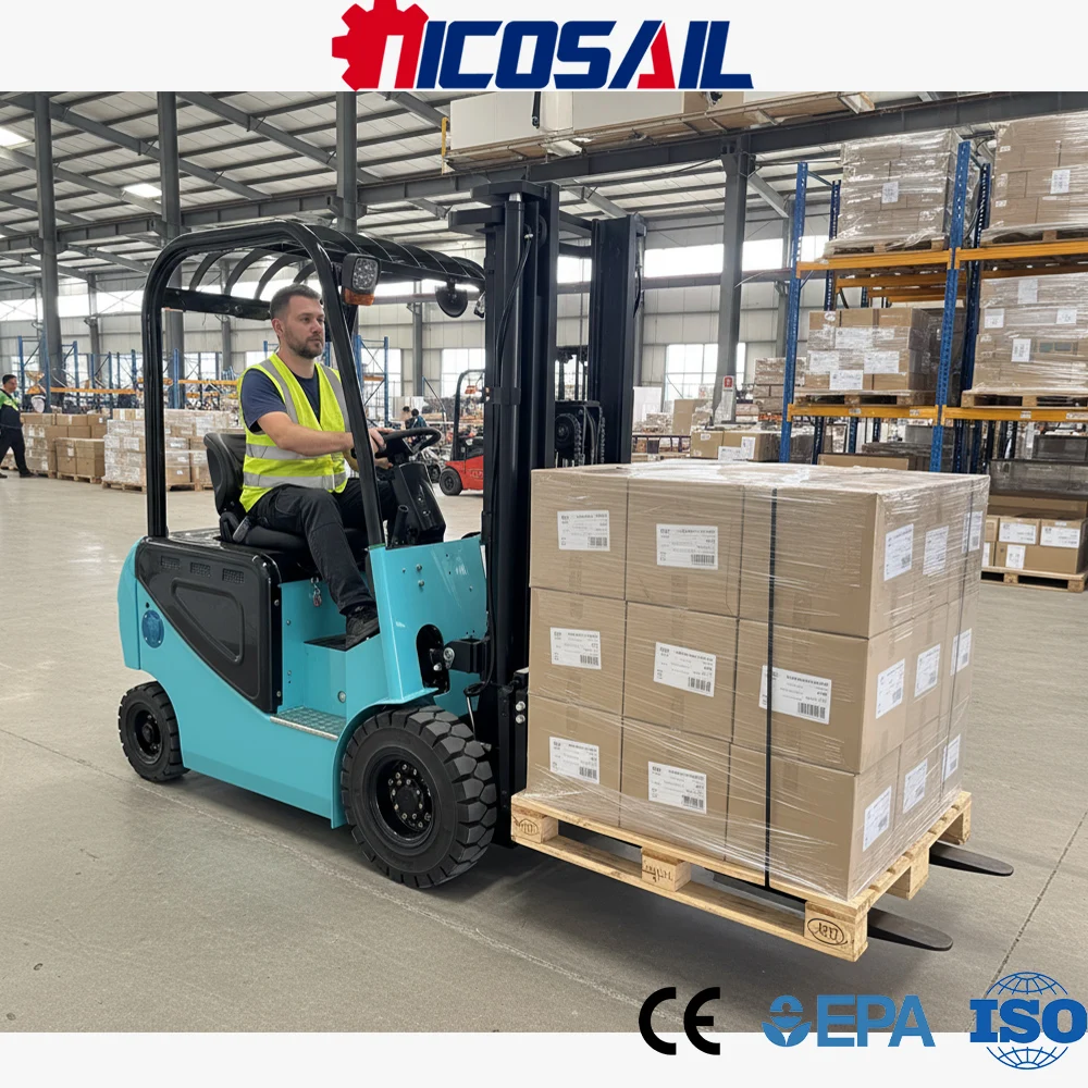 

Nicosail Small Electric Forklift CE Euro 5 Approved Compact Counterbalance Forklift Lithium Battery For Narrow Space Working