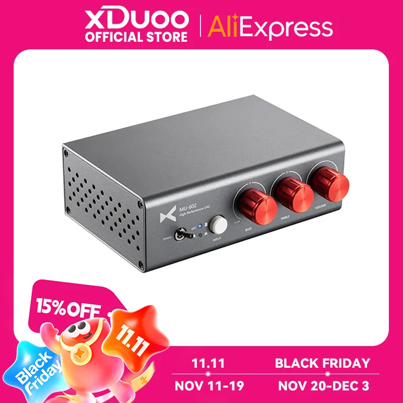 XDUOO MU-602 Decoder Spdif DAC Support 192kHz/24Bit Two RAC Output MU602 High-end Digital DAC for Amplifiers